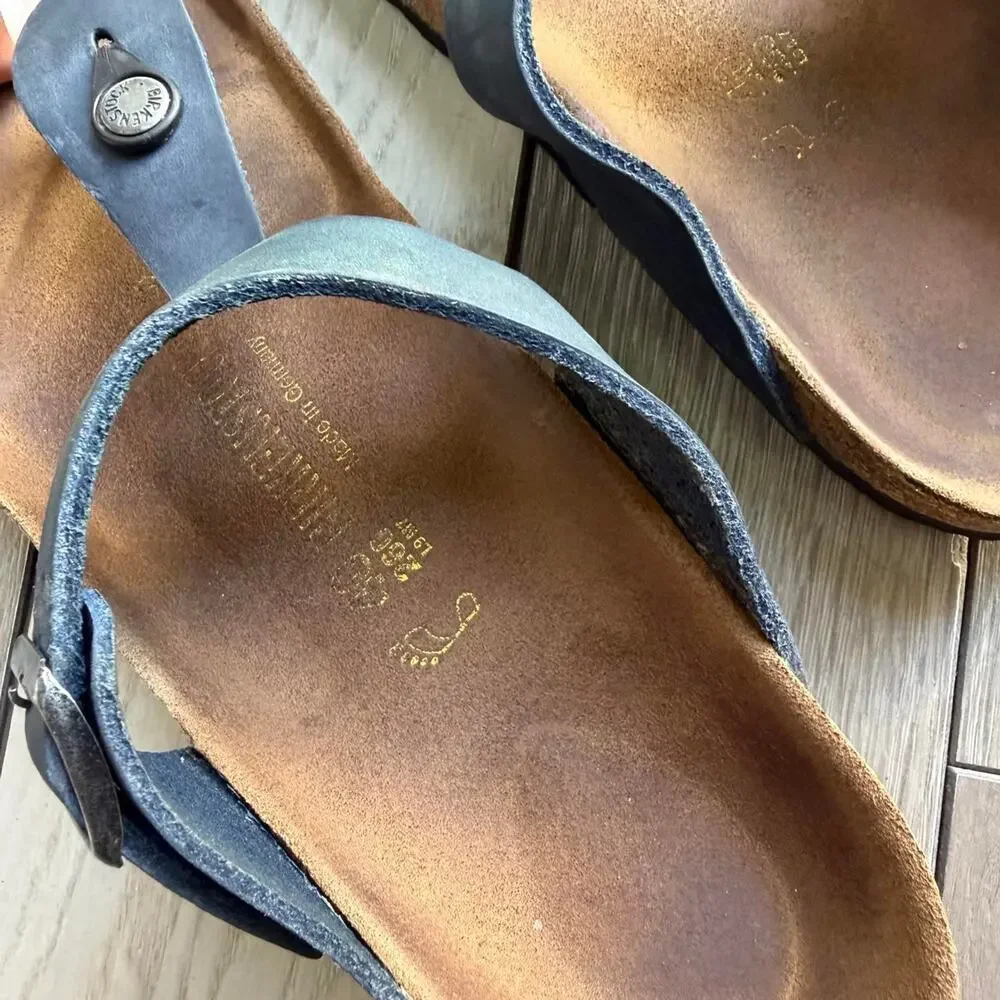 Birkenstock Gizeh Navy Blue Leather Sandals EU 40 US Women’s 9–9.5
